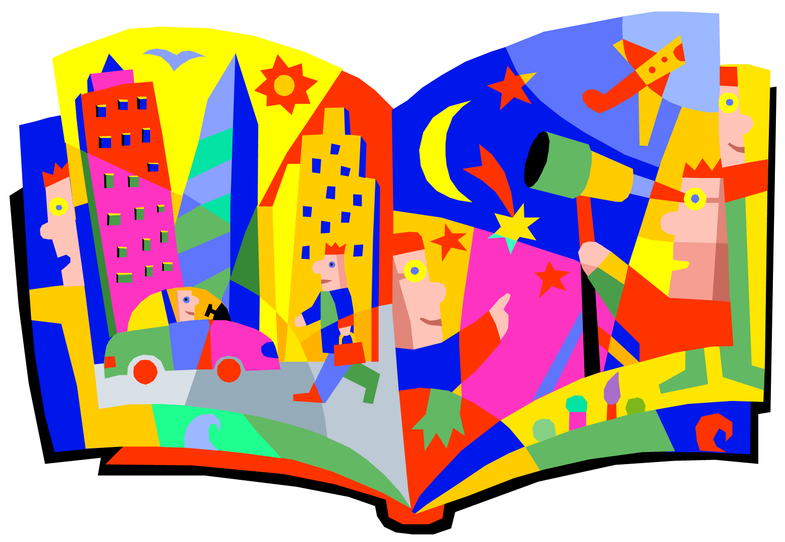  collection of images. Clipart book story time