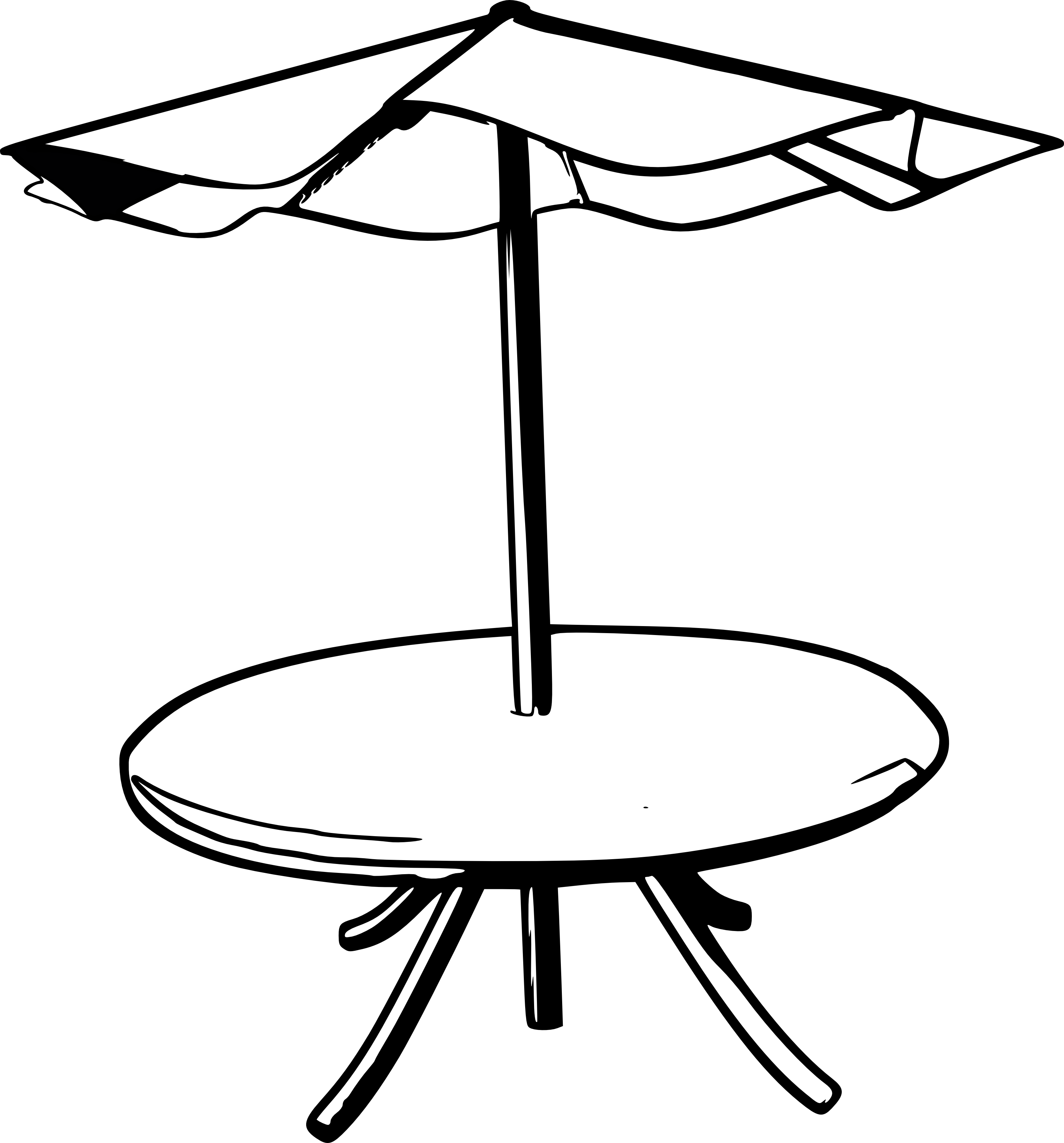 June clipart black and white. Umbrella table 