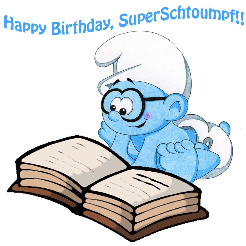 Prize clipart happy birthday. Superschtroumpf by kiss the