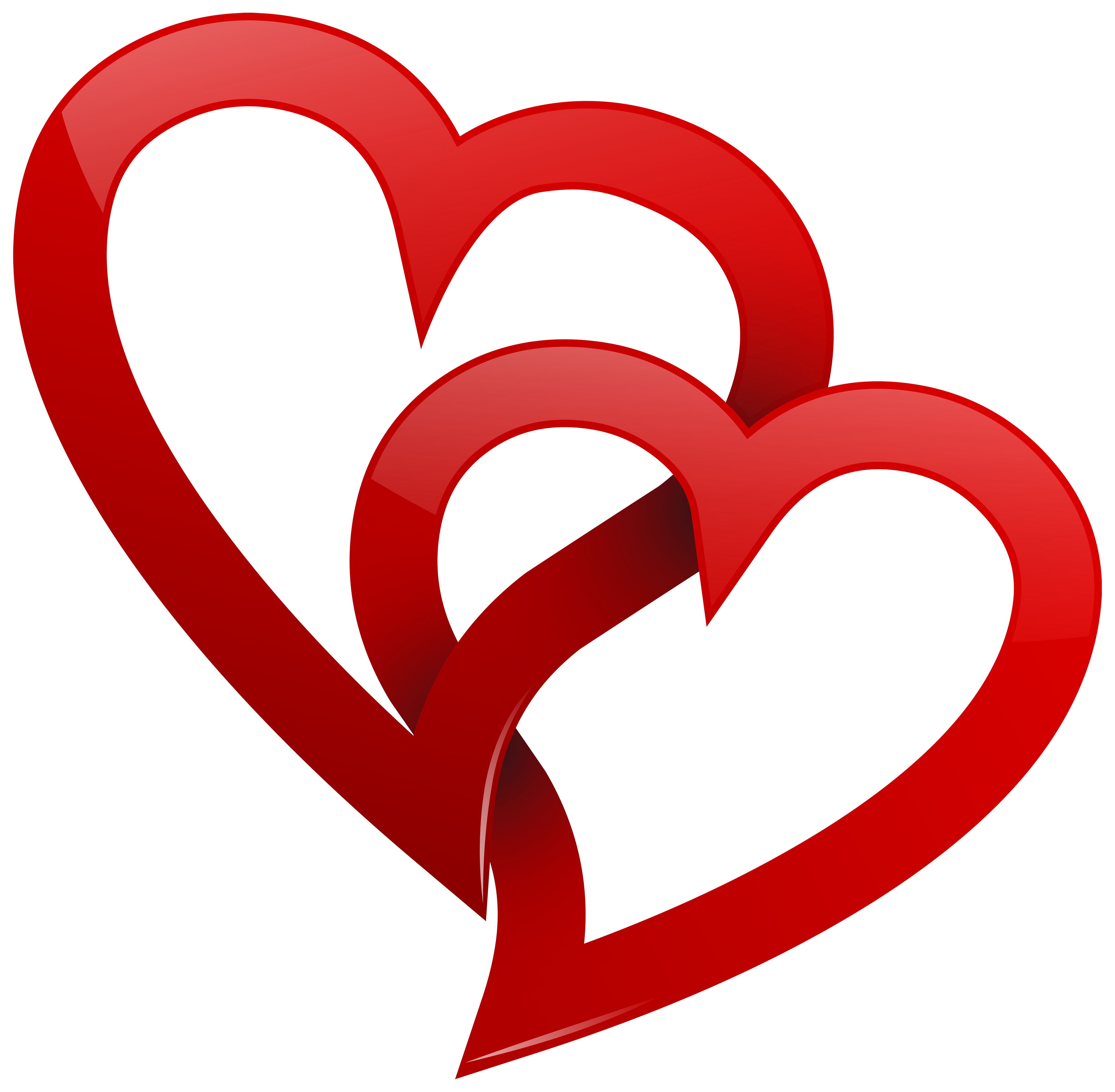 Clipart books heart. Two red hearts png