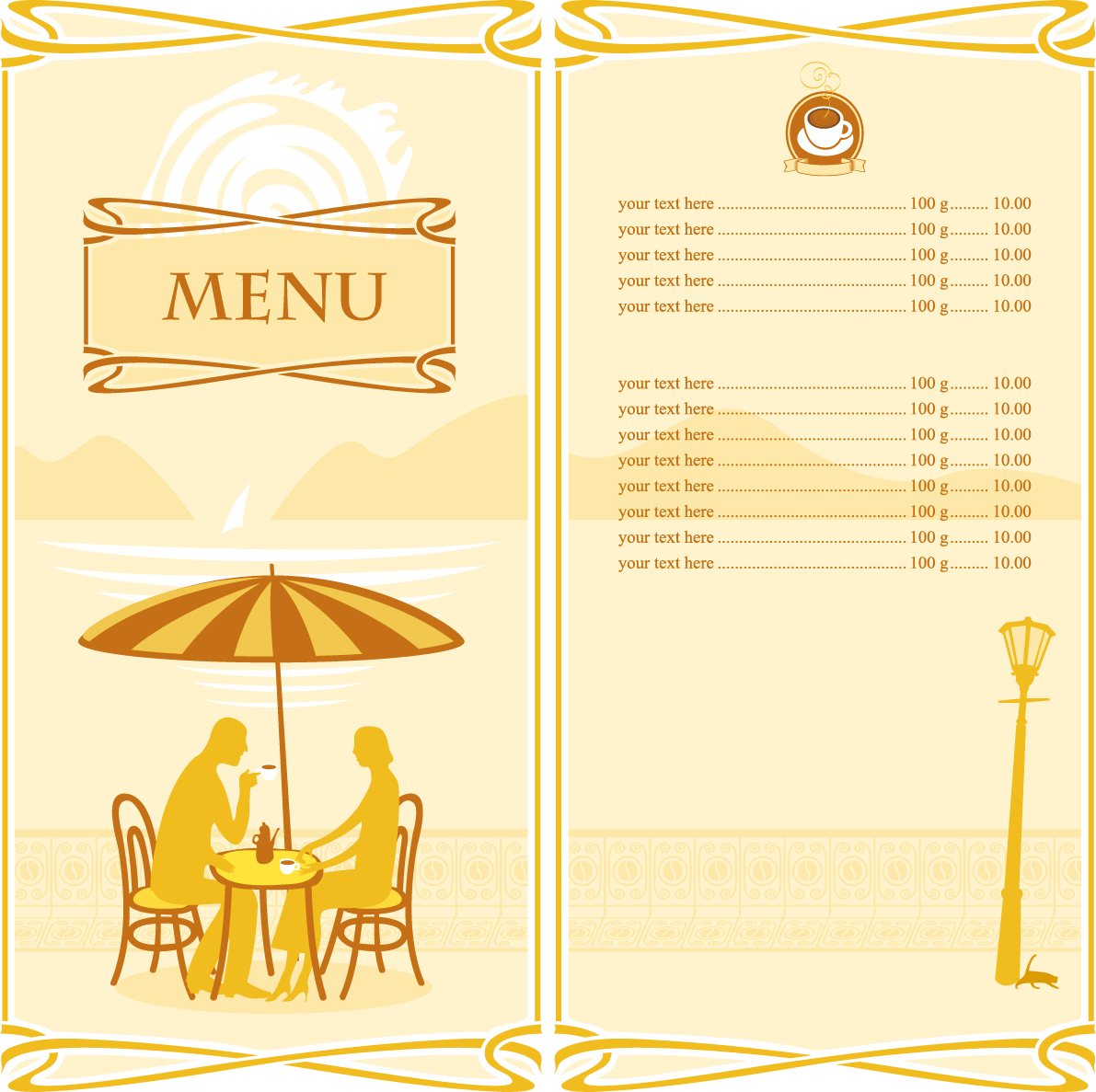 Restaurant menus