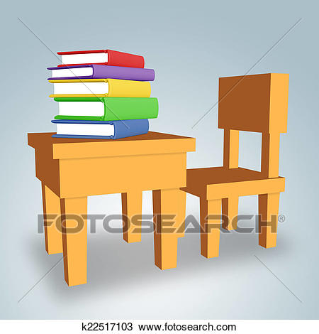 clipart books table