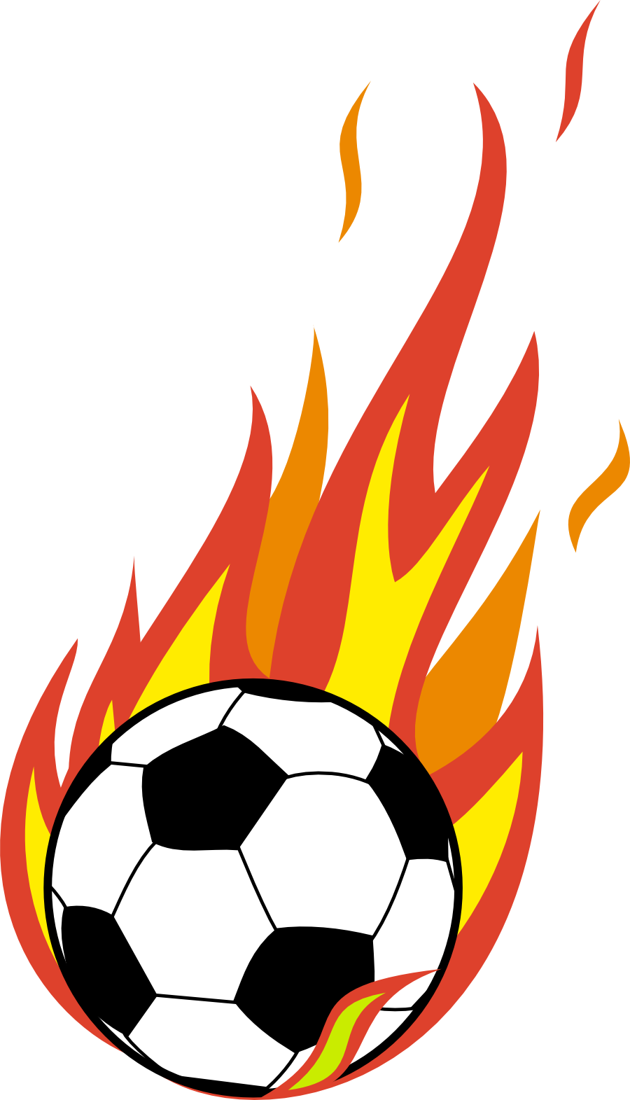 Image of soccer ball. Flame clipart jpeg
