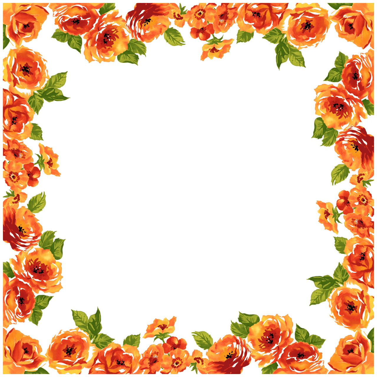 Frames clipart bbq. Deco frame flowers transparent
