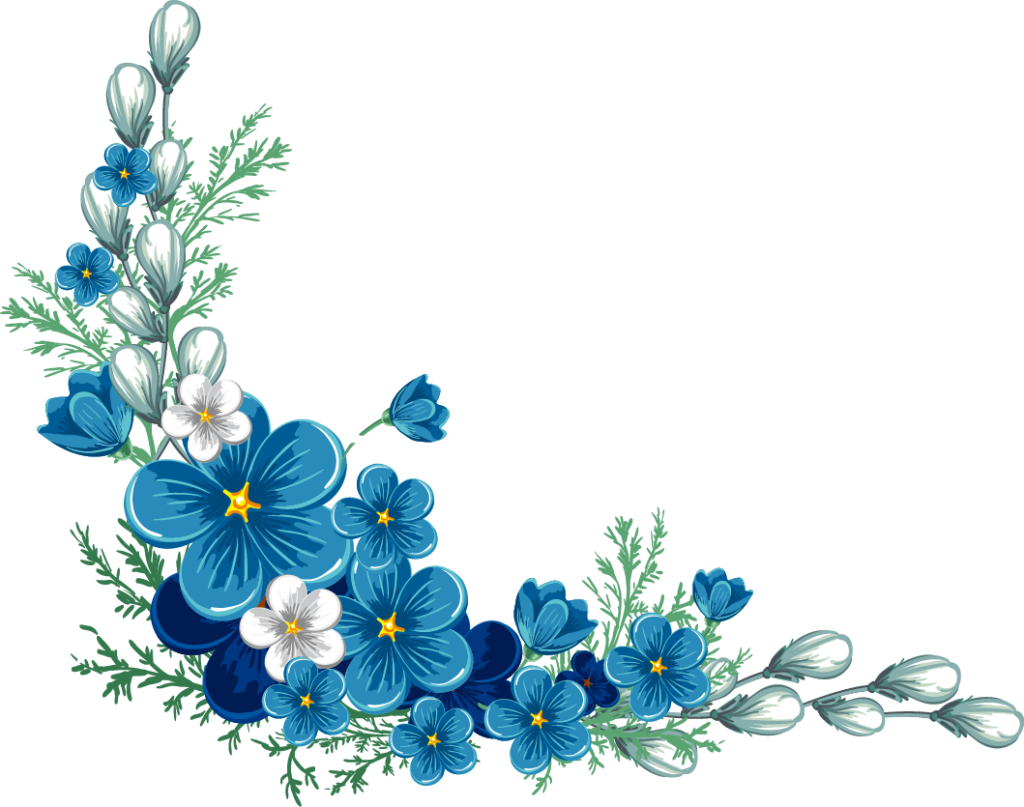 clipart borders blue flower