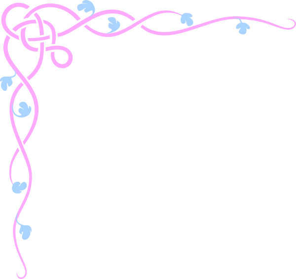 Clipart border blue flower. Pink clip art vector