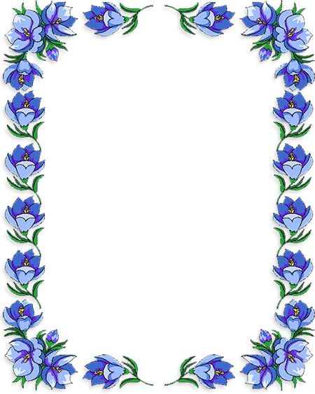 Free borders garden party. Clipart border blue flower
