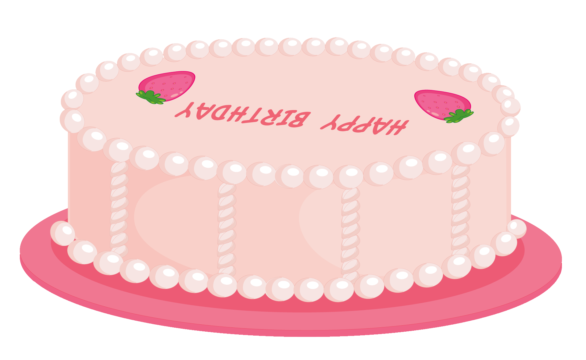 Pink happy birthday png. Clipart cake boarder
