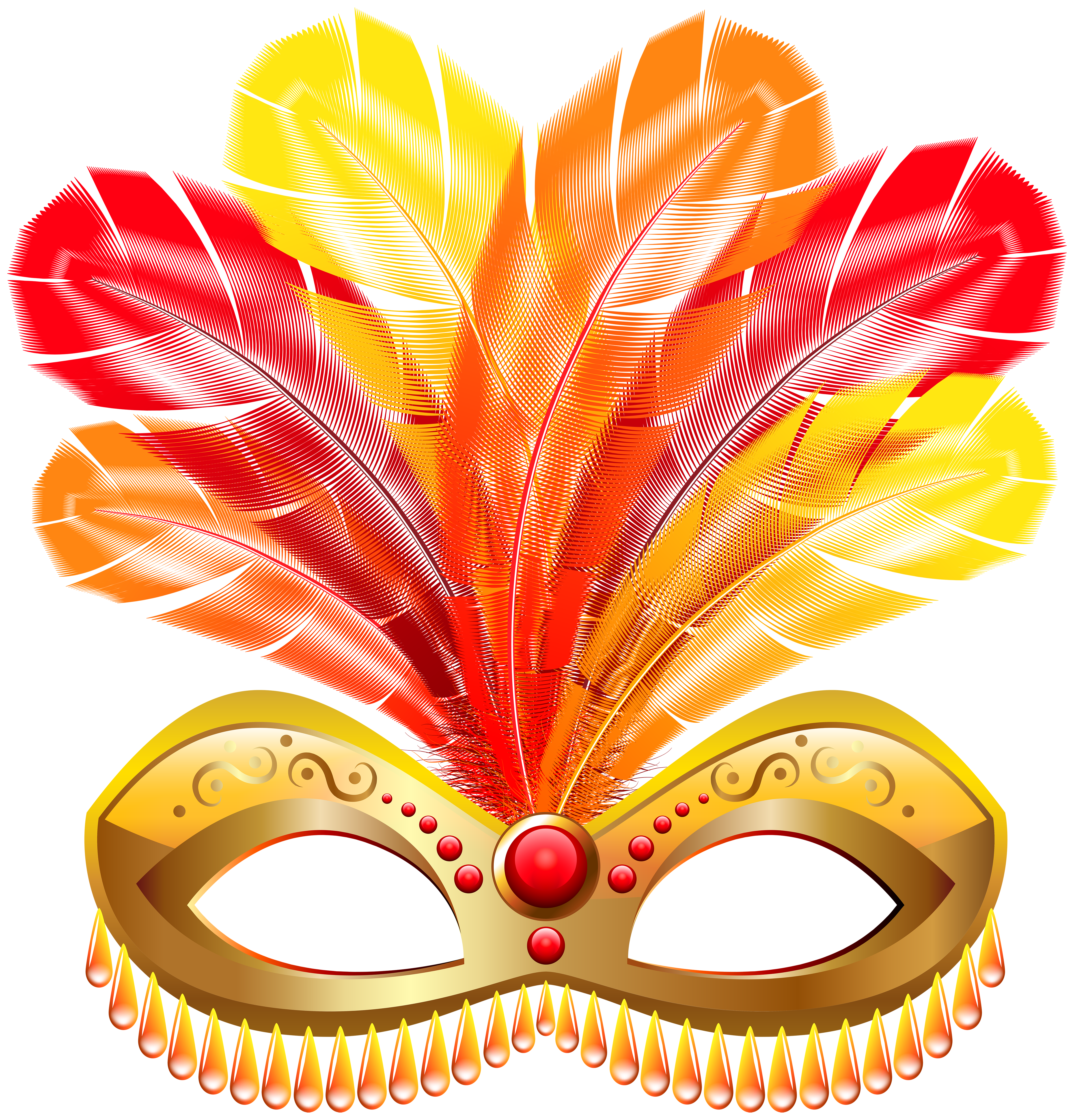 Costume clipart clip art. Gold feather carnival mask