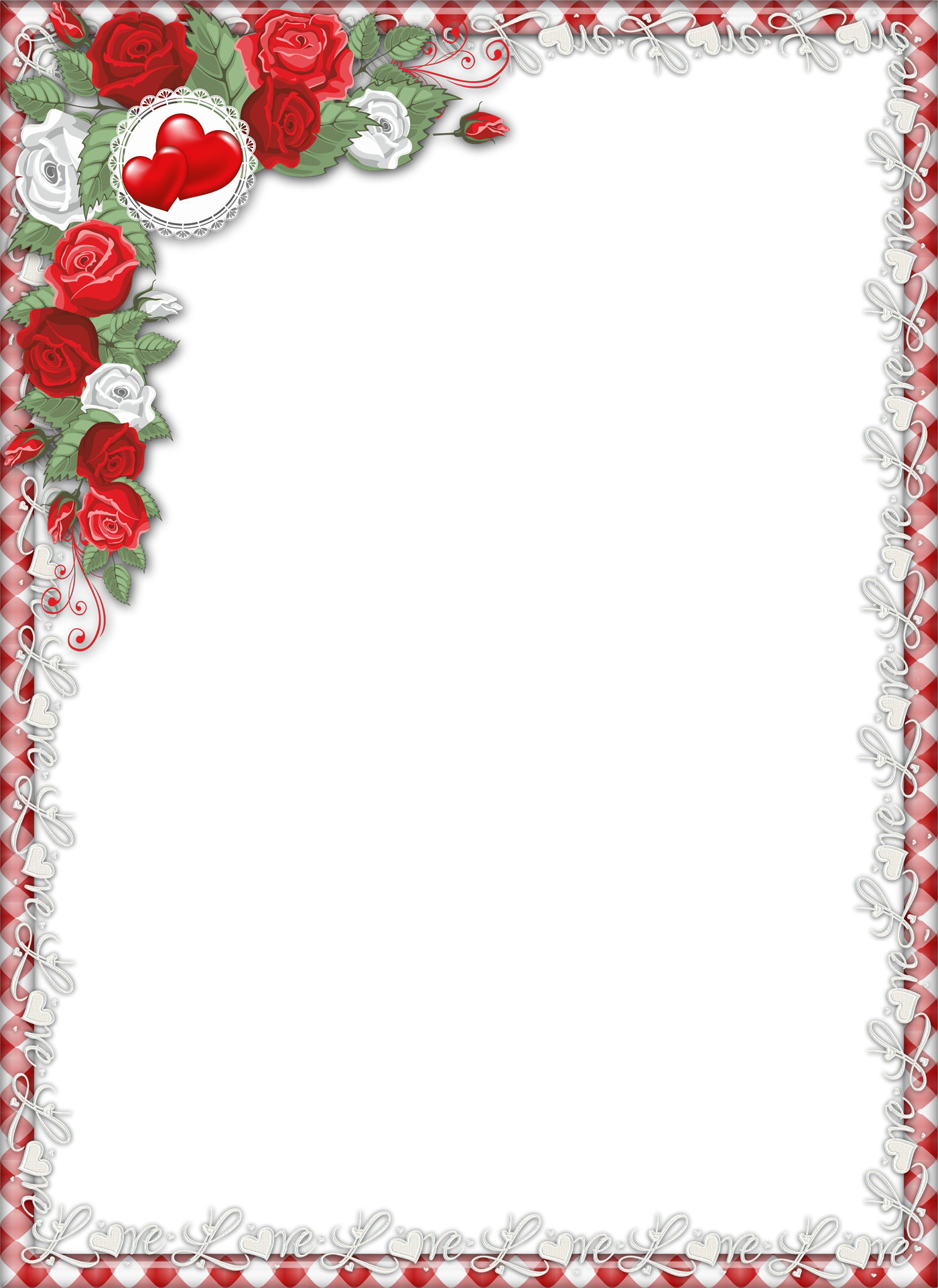 Red png transparent with. Clipart love picture frame