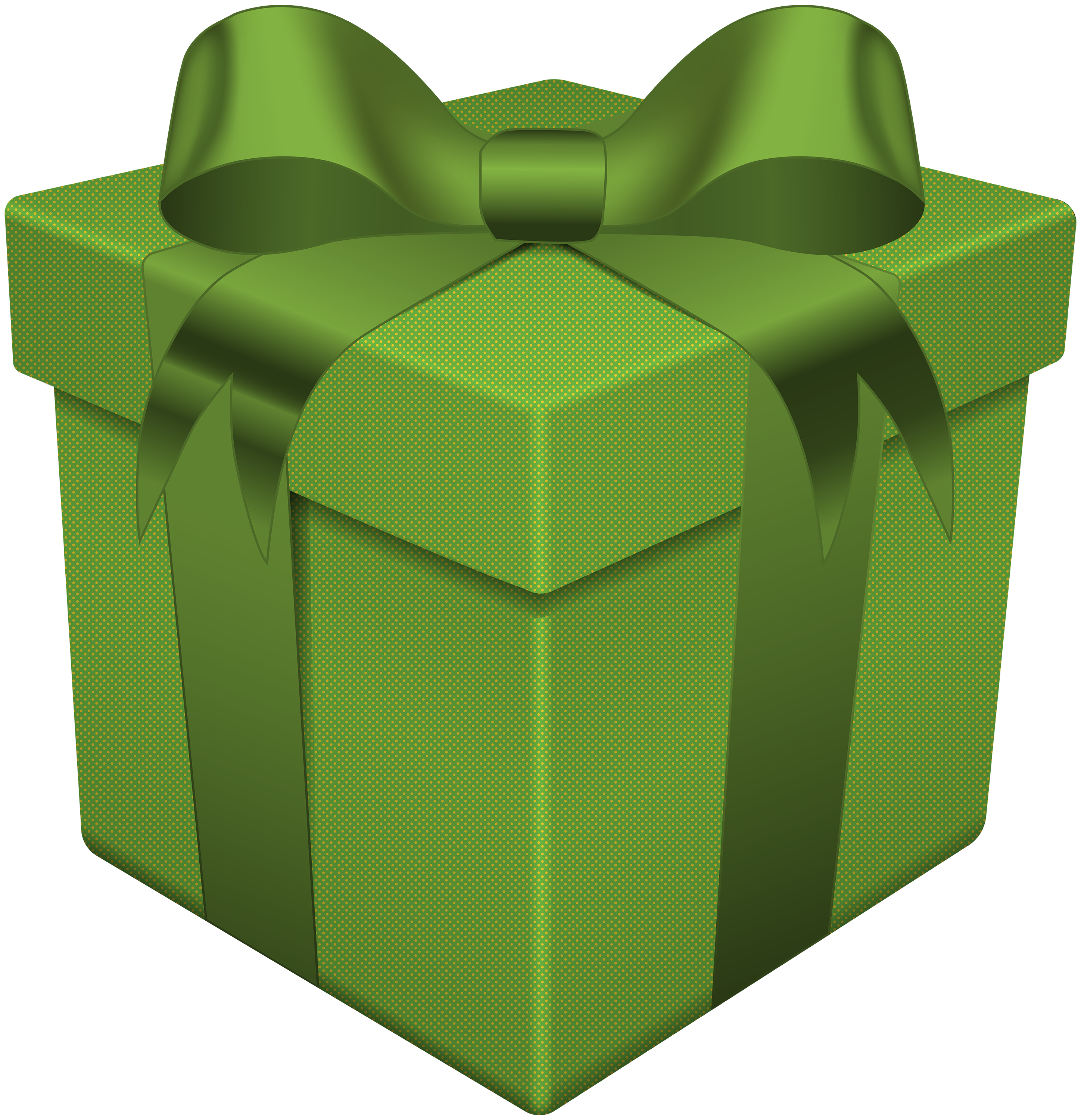 Gift box transparent png. Clipart present green