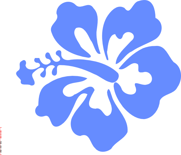 Light blue hibiscus clip. Island clipart hawiian