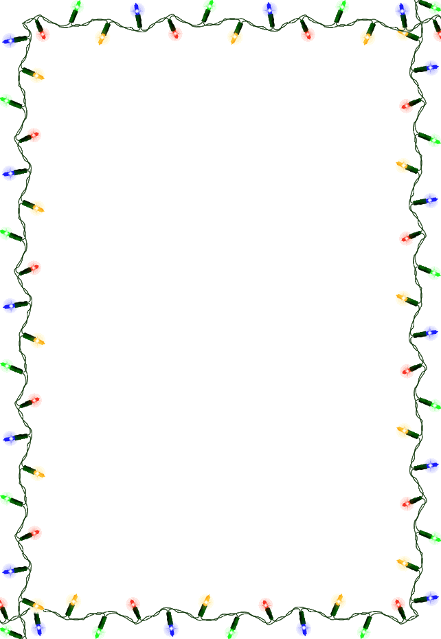 Holiday clipart boarder. Lights border 