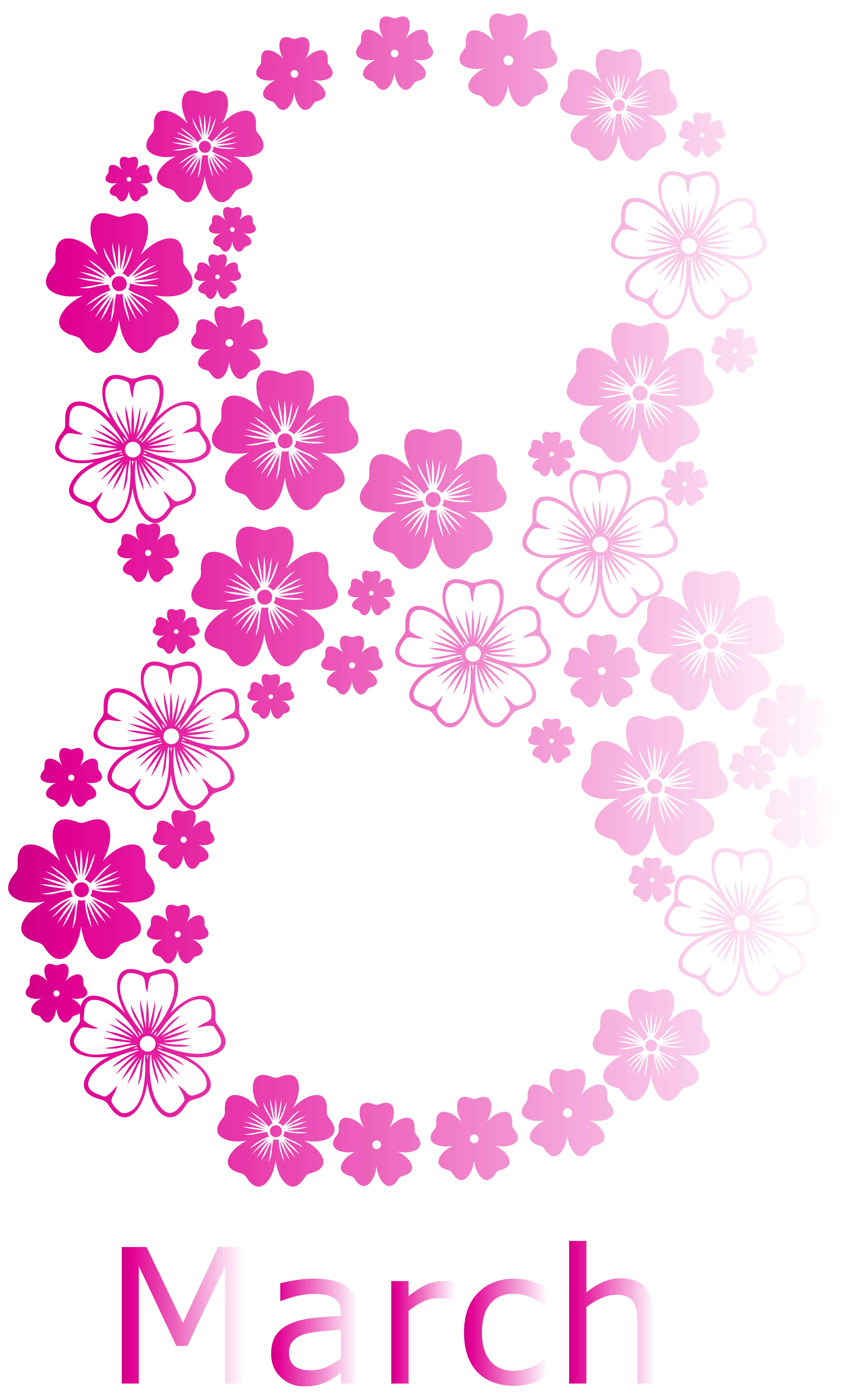 March clipart floral. Pink womens day png