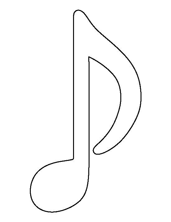Music note template printable. Clipart piano outline