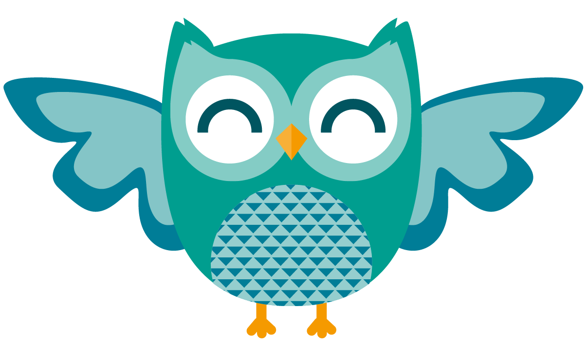 owls clipart teal