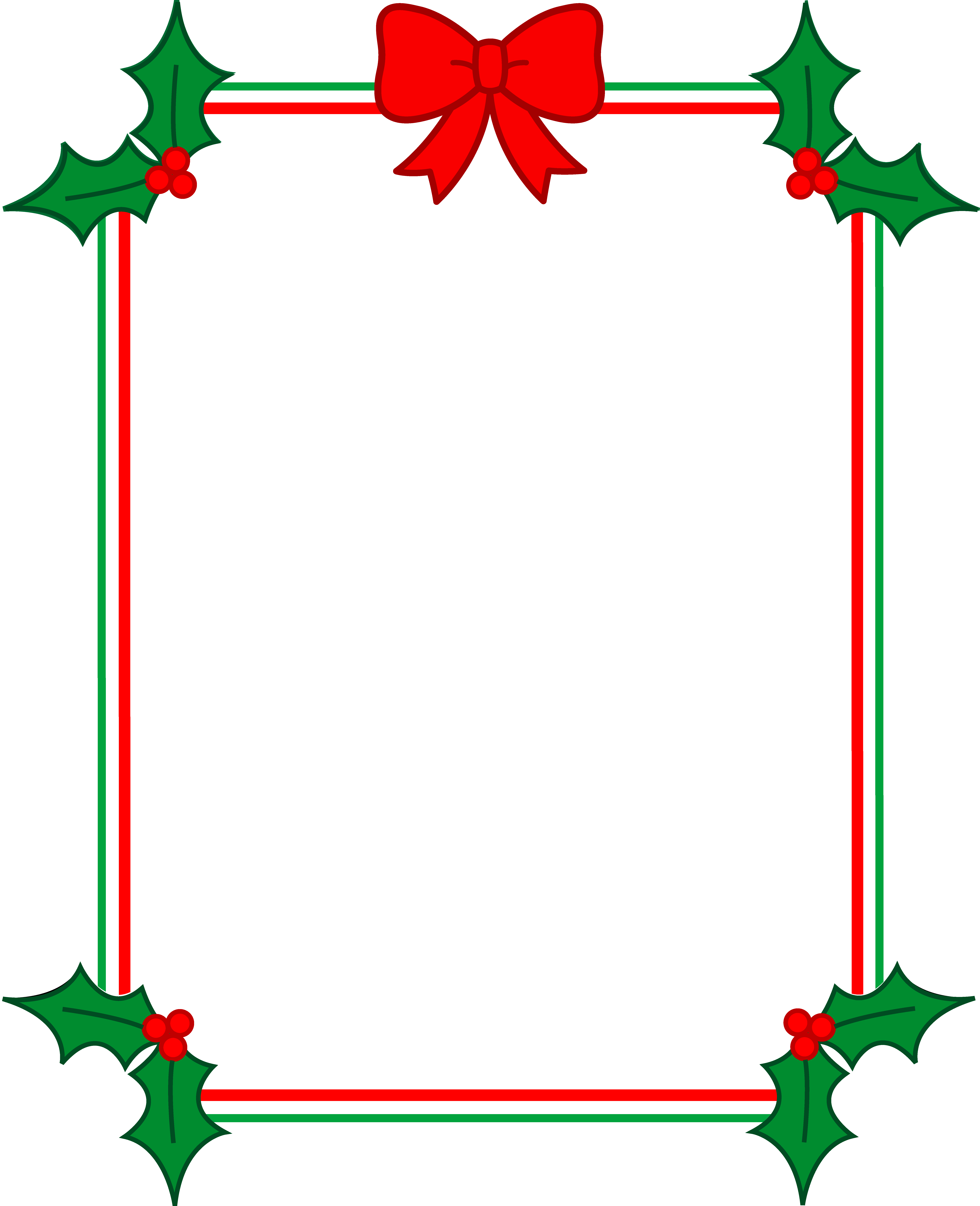 Christmas with holly and. Clipart border ribbon