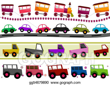 Stock illustration borders drawing. Transportation clipart border