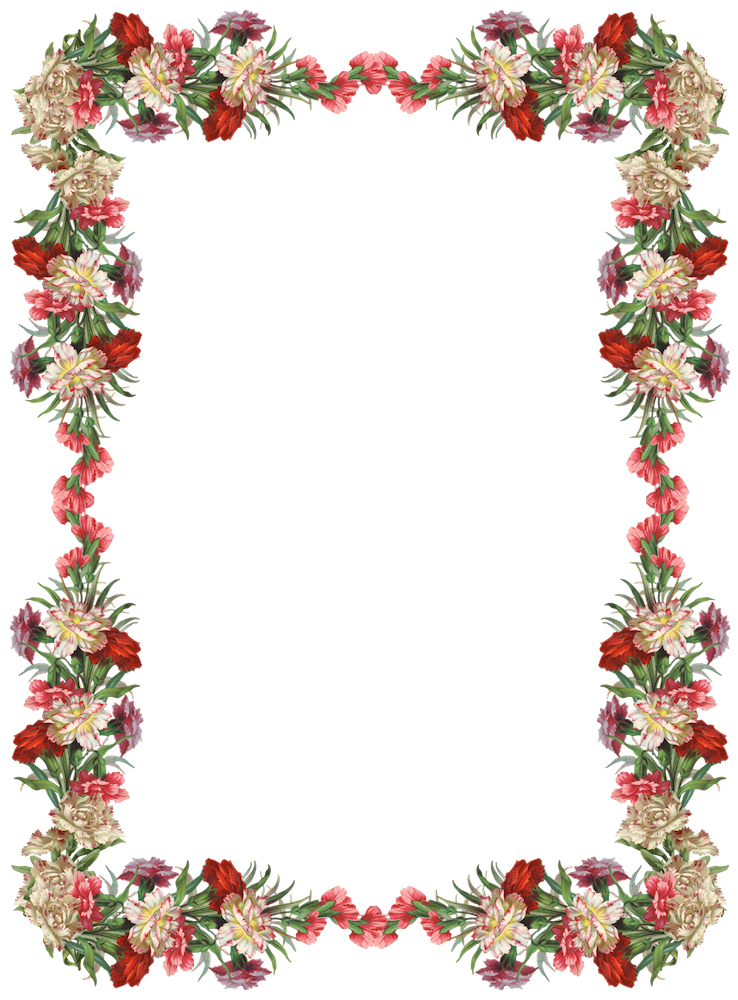 Clipart border vintage flower.  free digital frame