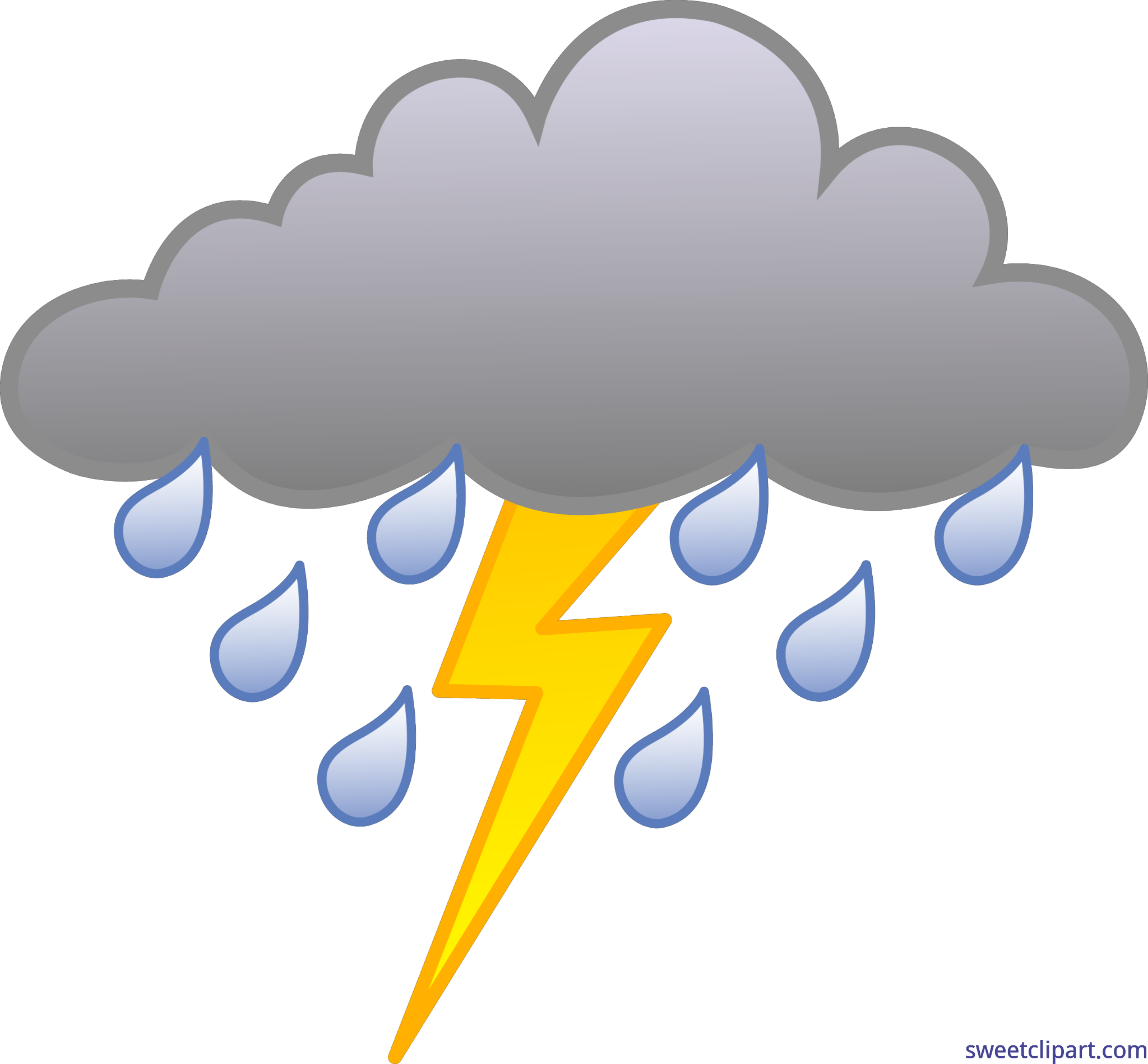 Weather with thunder clip. Wednesday clipart rainy