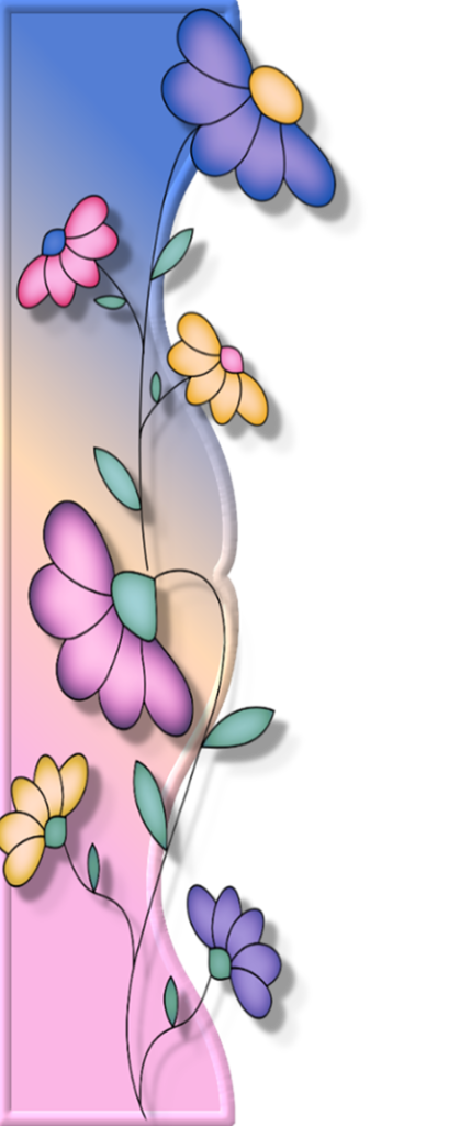 Side border png quilling. Flowers clipart base