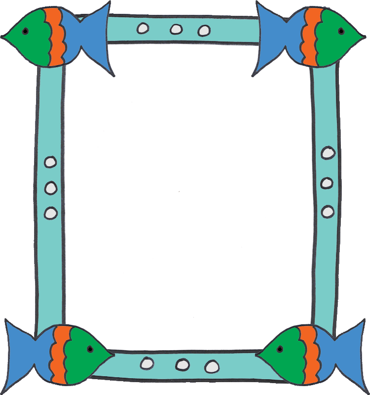 Fish border clip art. Fishing clipart frame