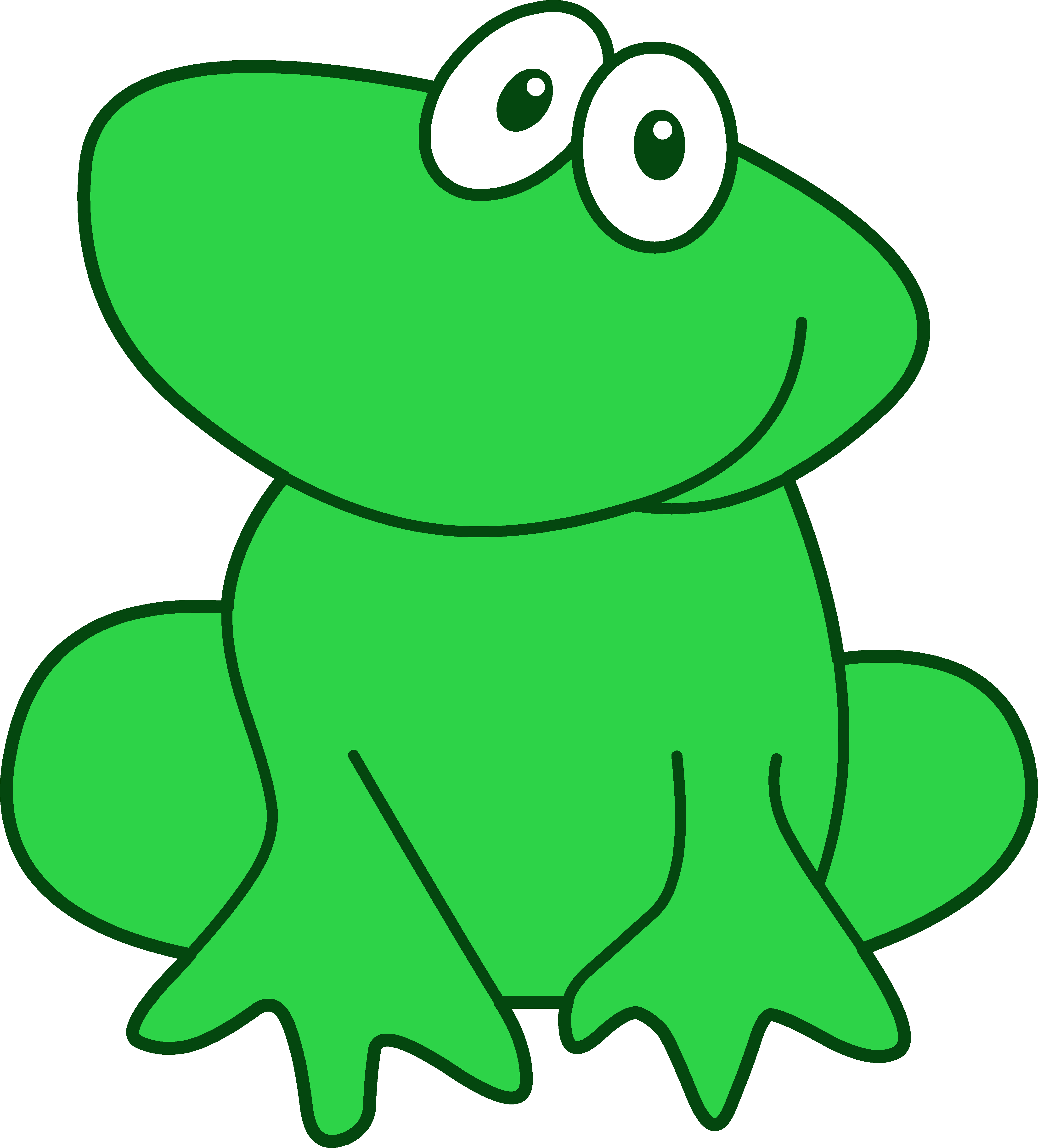 Cute little green frog. Toad clipart baby