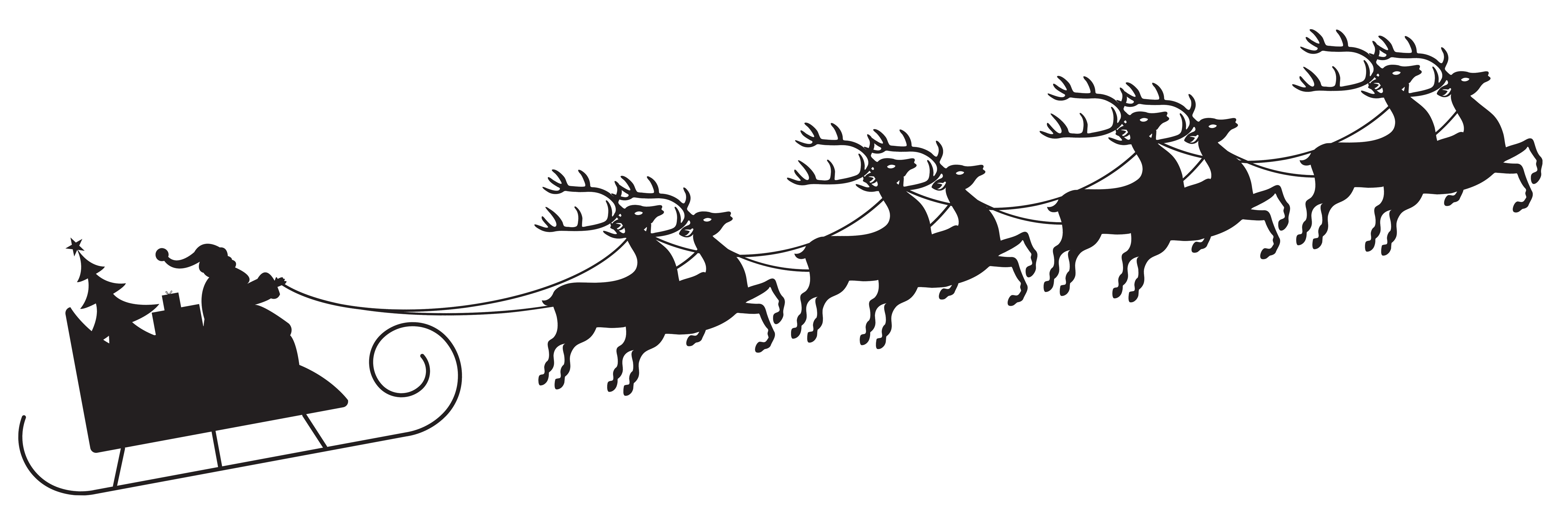 Sleigh clipart black and white. Silhouette of horse drawn