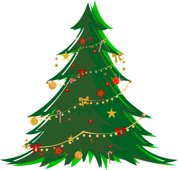 Large transparent green with. Clipart bow christmas tree decoration
