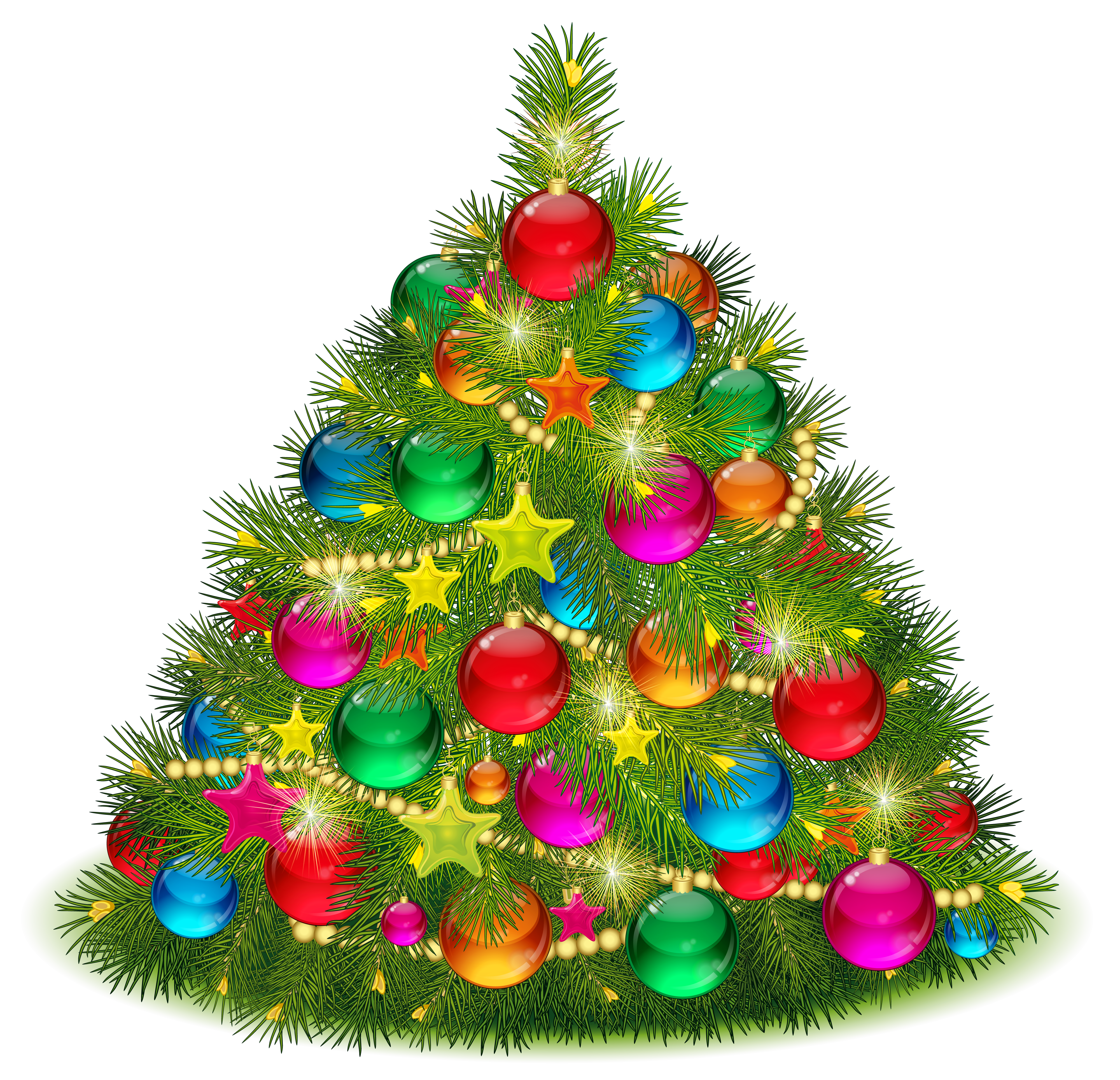 Large transparent decorated png. Decoration clipart christmas tree