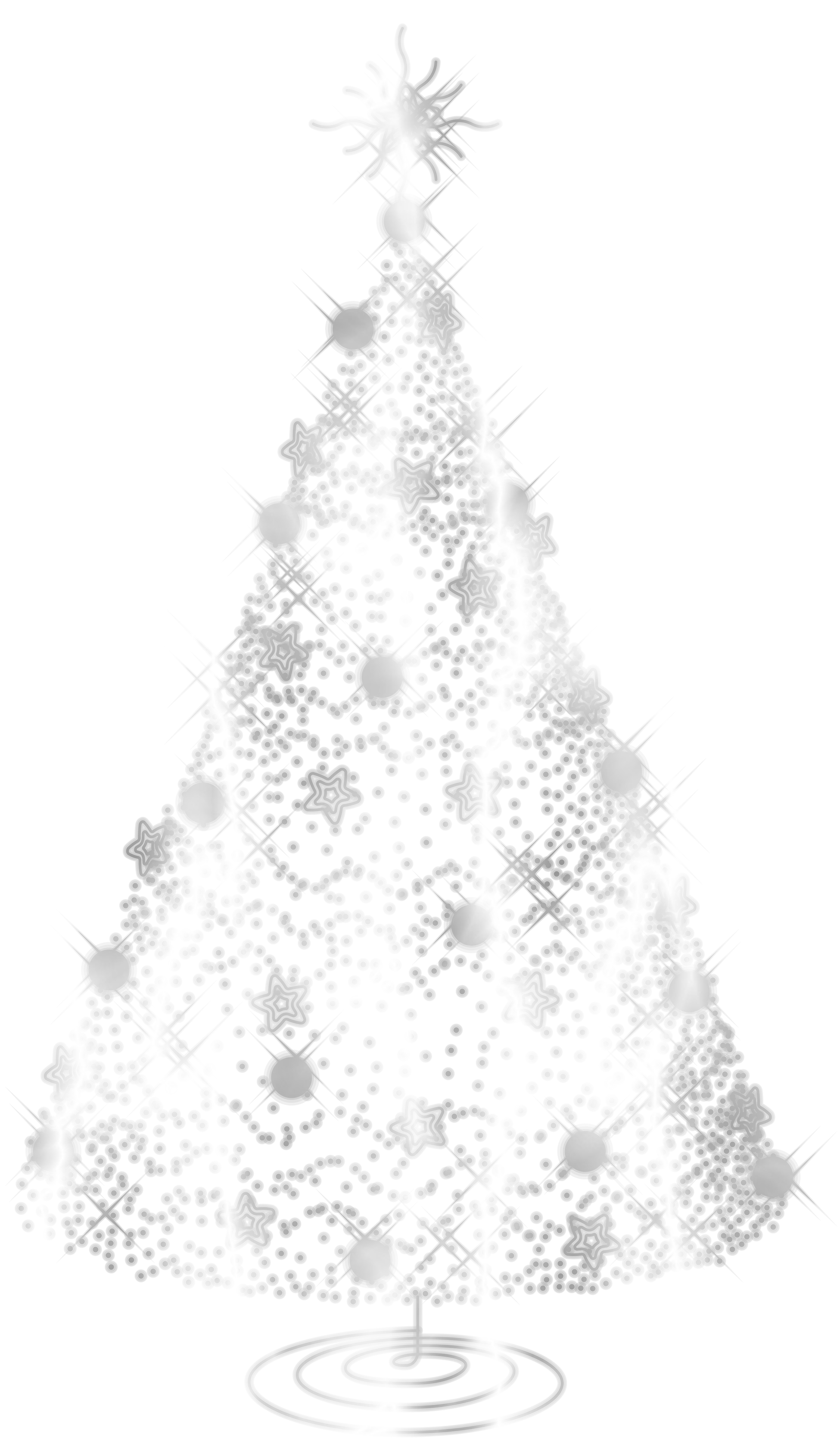 Transparent silver decorative png. Clipart bow christmas tree decoration