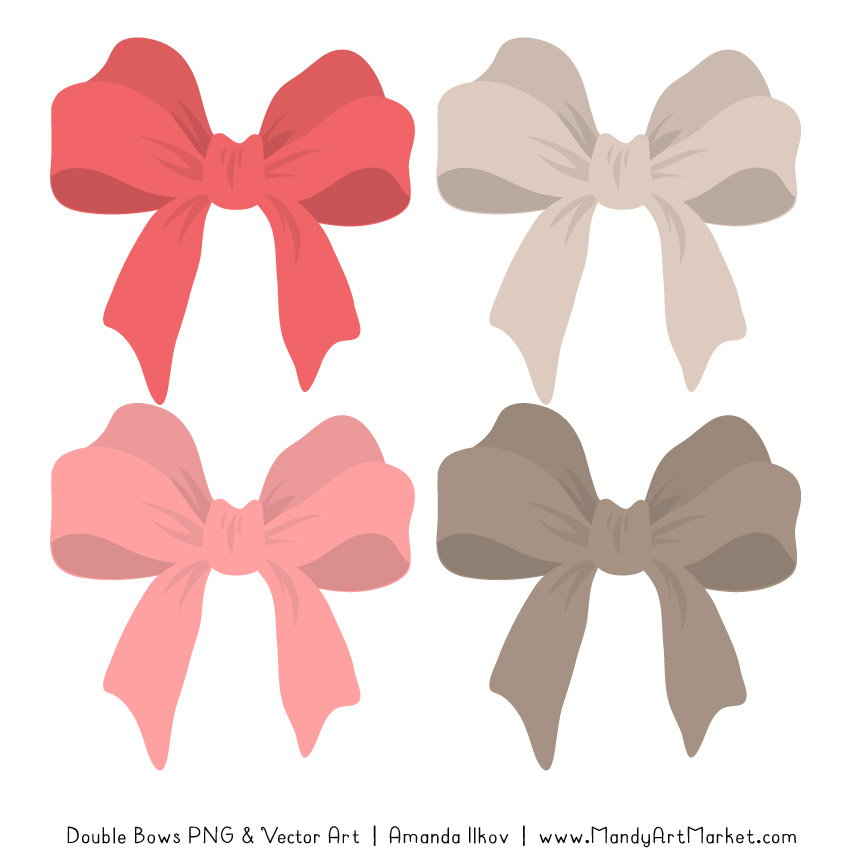 Clipart bow double bow. Free coral party 