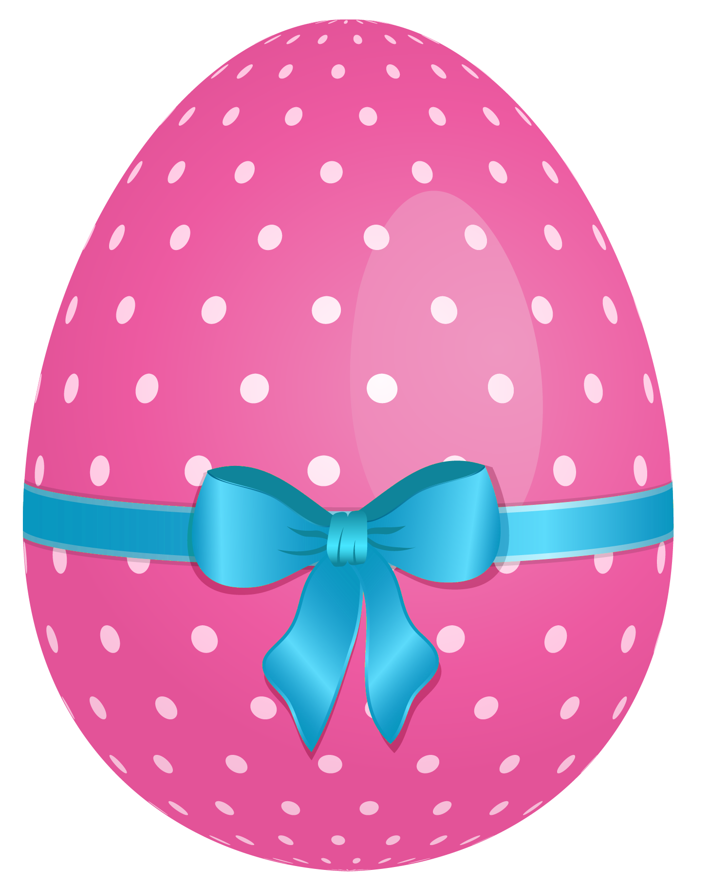 Easter clipart tag. Pink dotted egg with