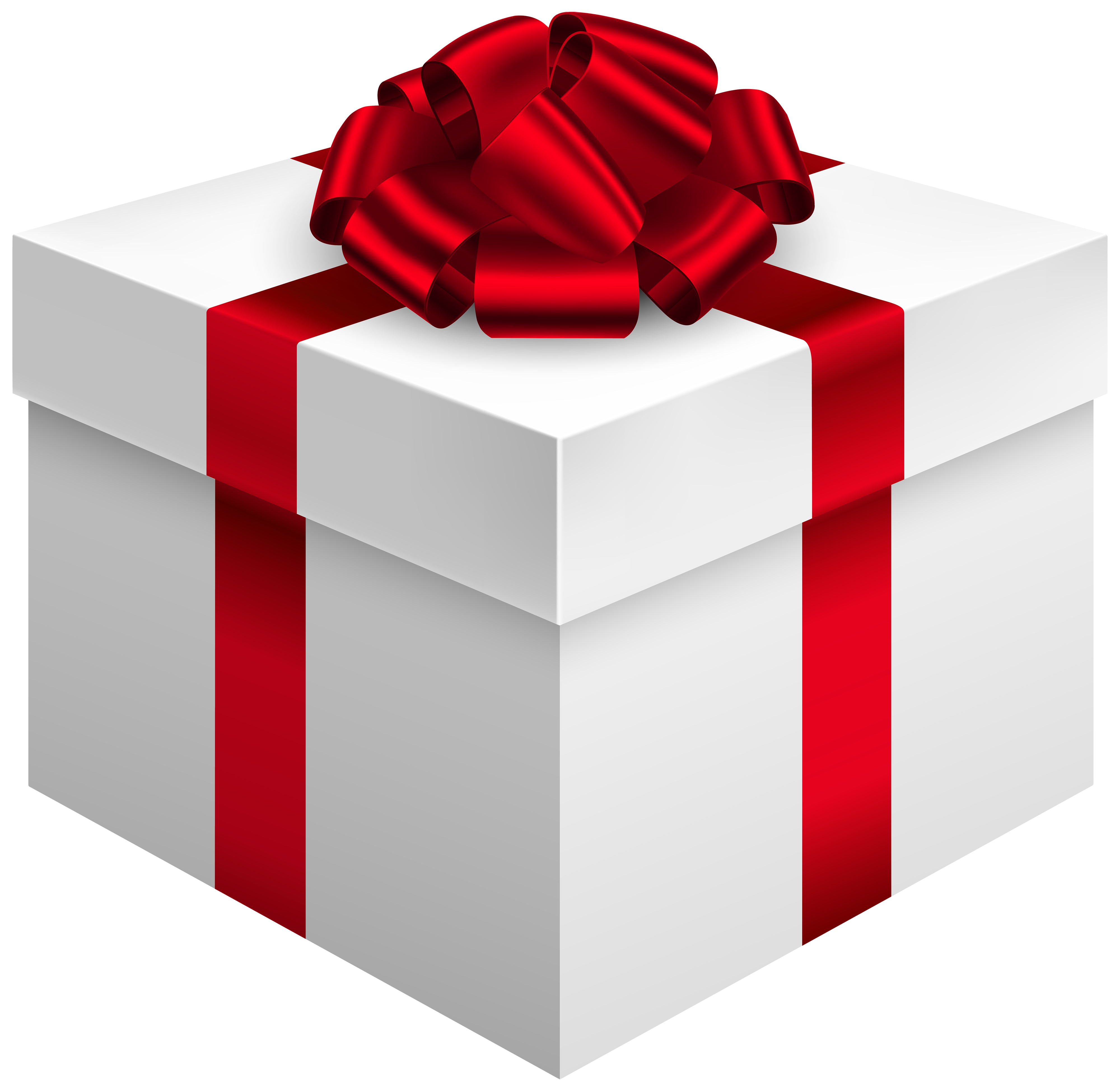 Gift box with red. White clipart present