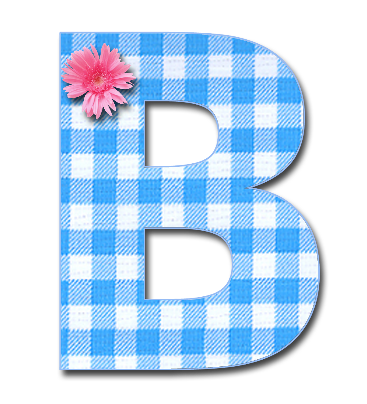 Blue b png pixels. Clipart bow gingham
