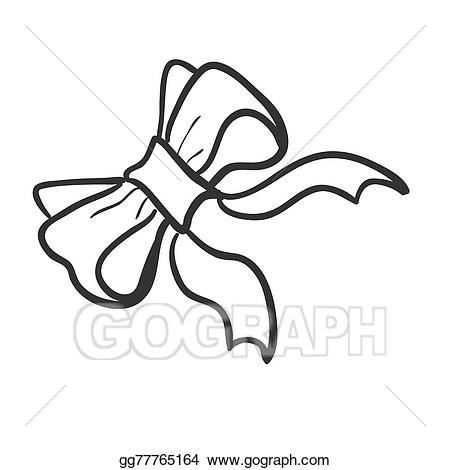 Clipart bow knot. Vector art doodle drawing