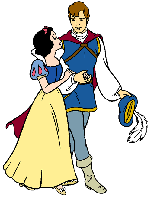 White and her prince. Clipart snow couple