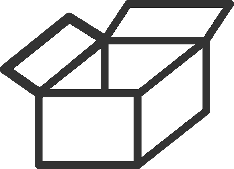 clipart box black and white