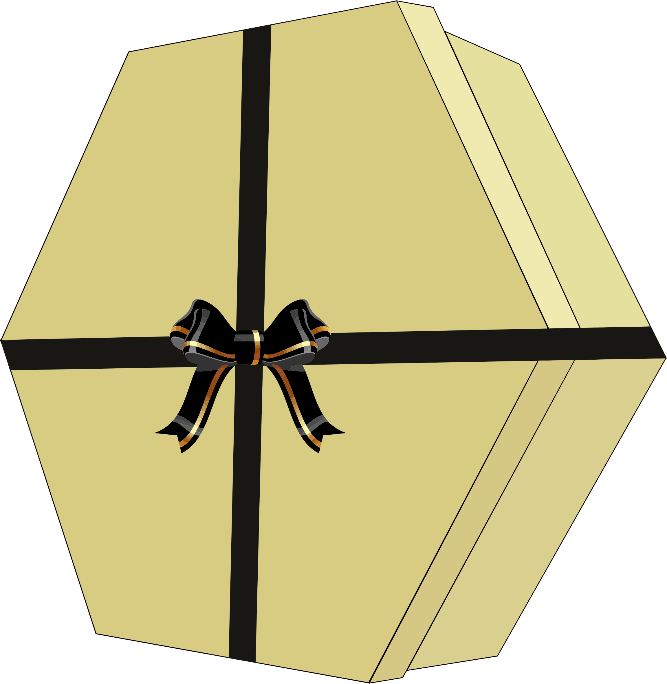 Gift box with bow. Decorative clipart ribbon