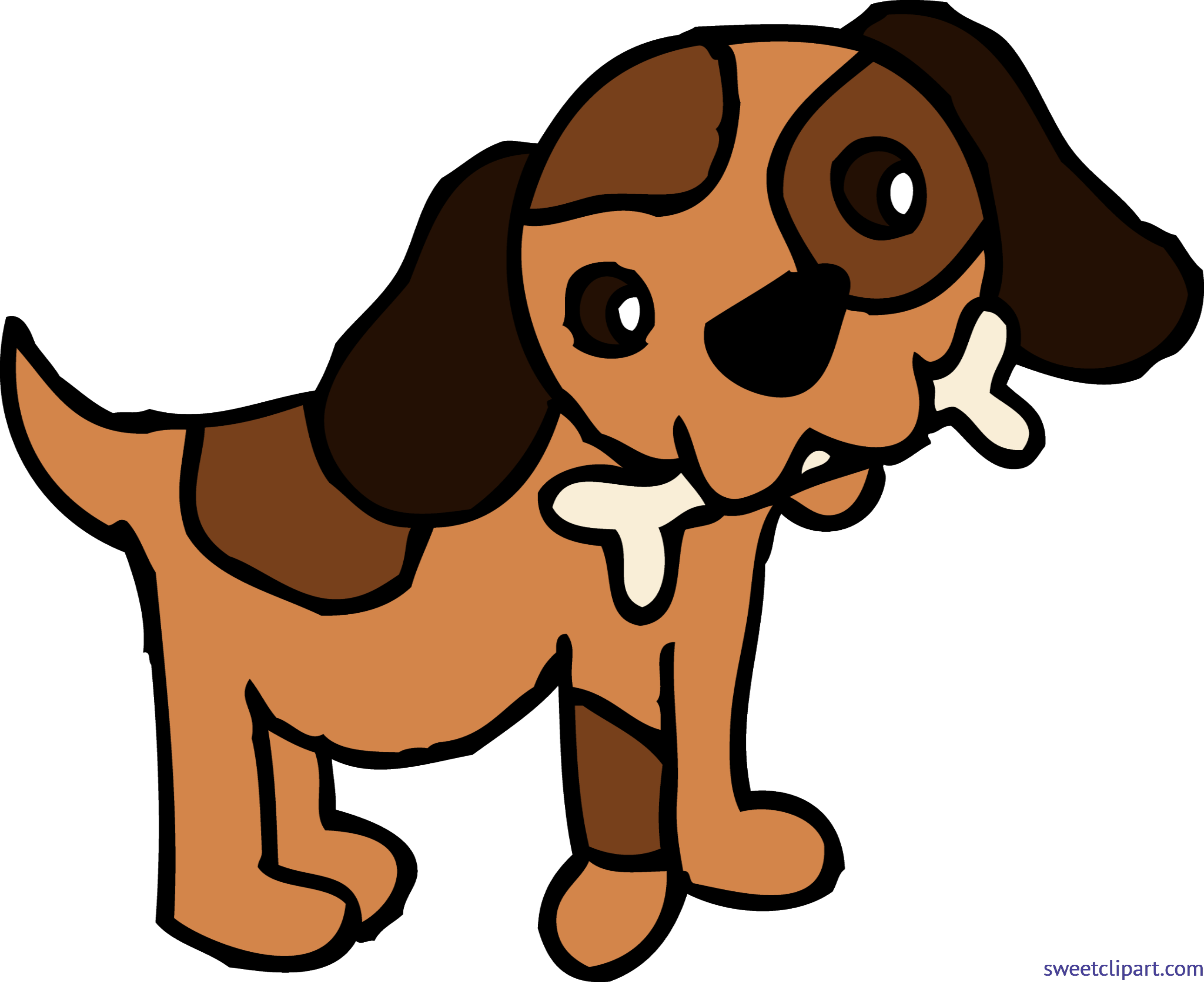 Clipart puppy puupy. Dog with bone clip