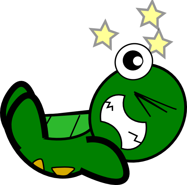 Hurt clipart pain point. Turtle hits the floor