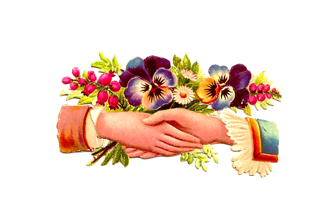 Hand clipart marriage. Antique images free flower