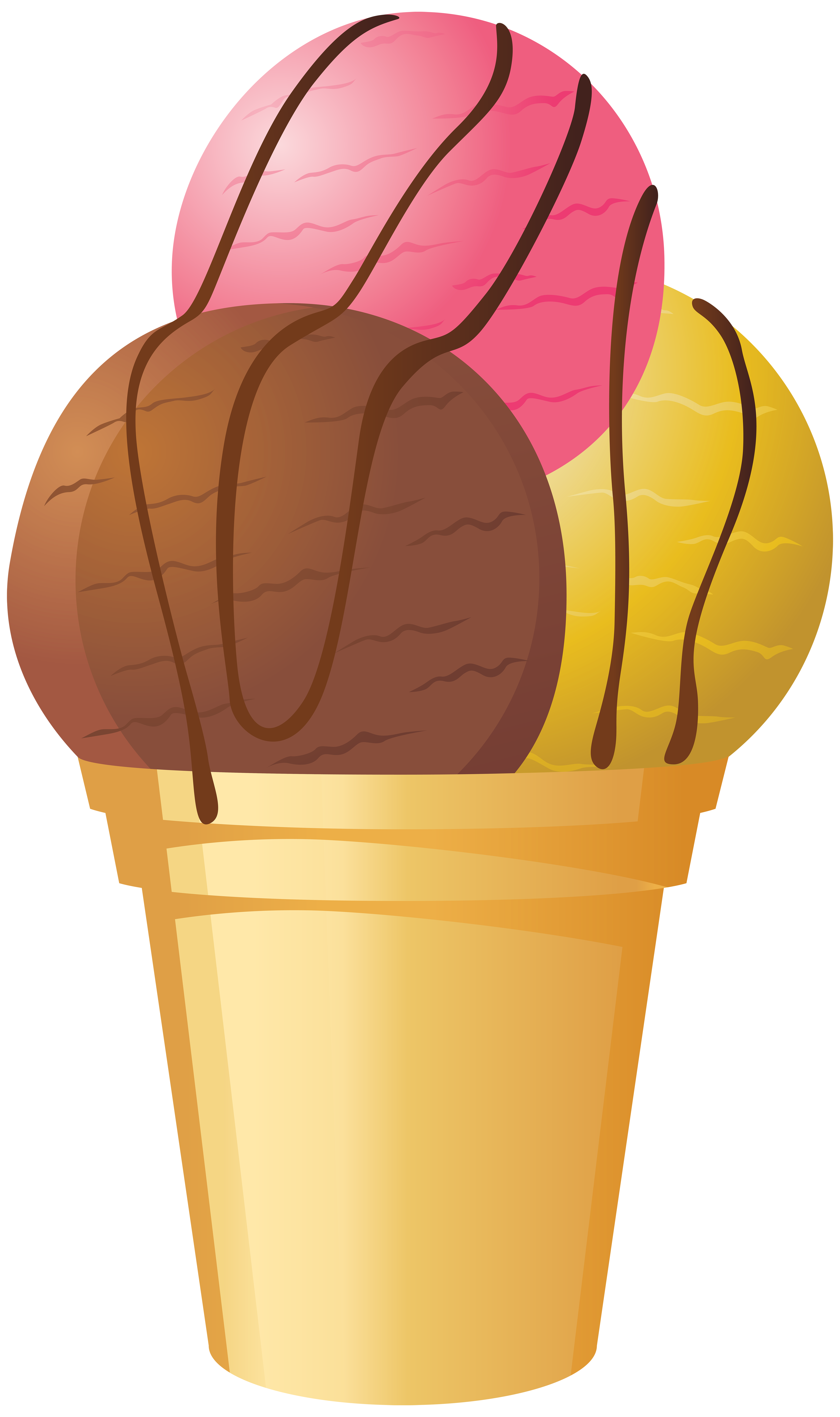 Desserts clipart road. Tricolor ice cream cone