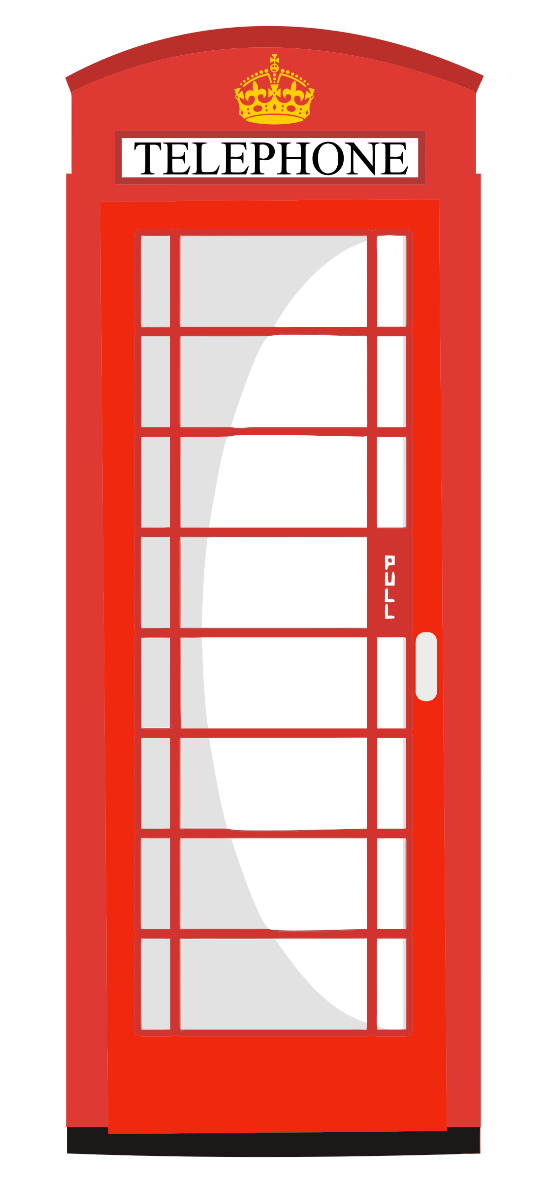 Red telephone box big. English clipart phone booth
