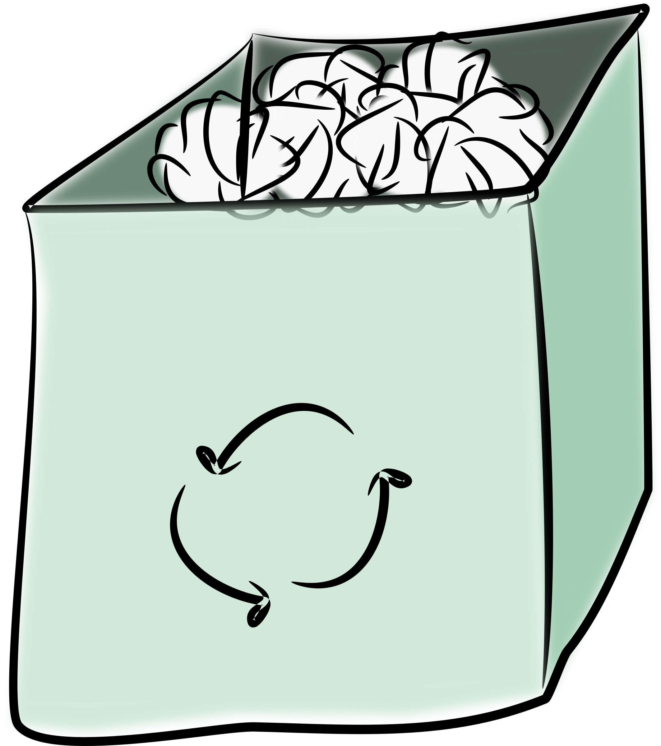 Trash bin big image. Clipart box sketch