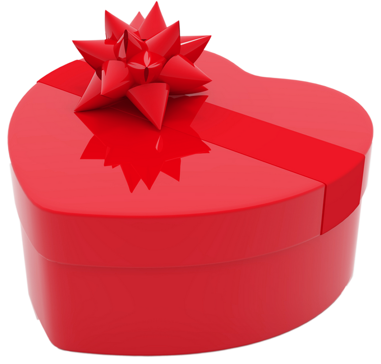 Valentines day heart gift. Valentine clipart box