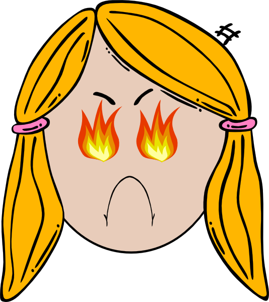 young clipart angry