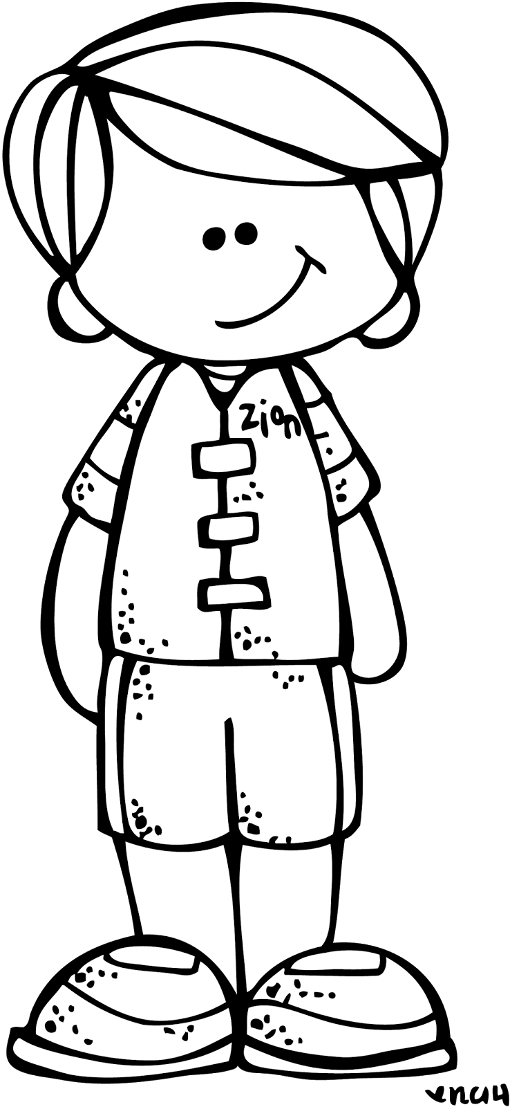 clipart boy black and white