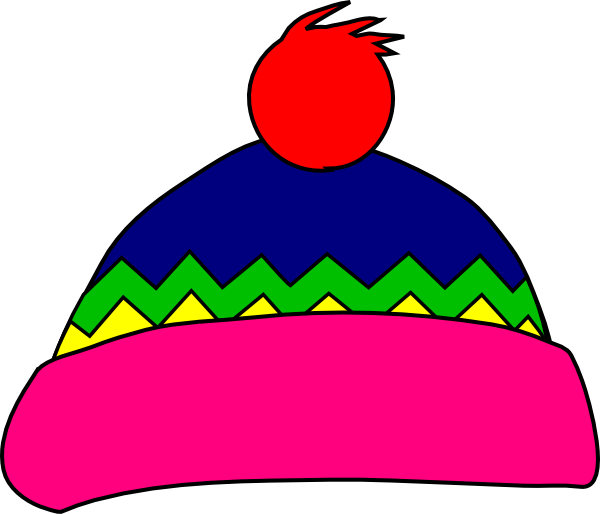 Winter hat color clip. Handprint clipart multi colored