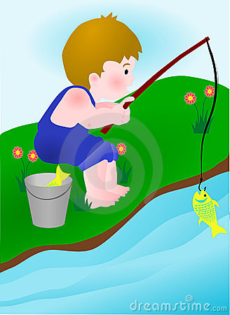fishing clipart child
